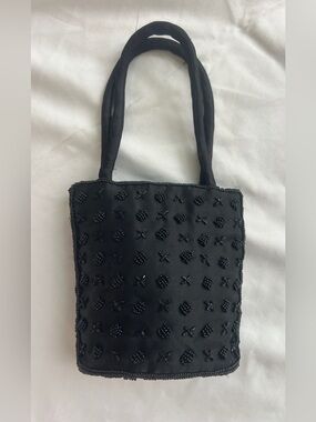 Small Beaded Black Evening Handbag